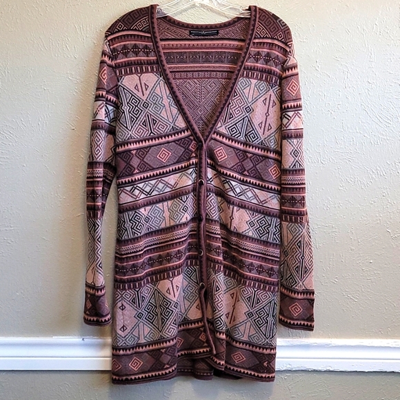 PERUVIAN CONNECTION SWEATER CARDIGAN SIZE: L - Picture 3 of 7
